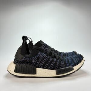 Adidas Originals NMD_R1 Primeknit Black Blue Boost Running Shoes Women Size 7